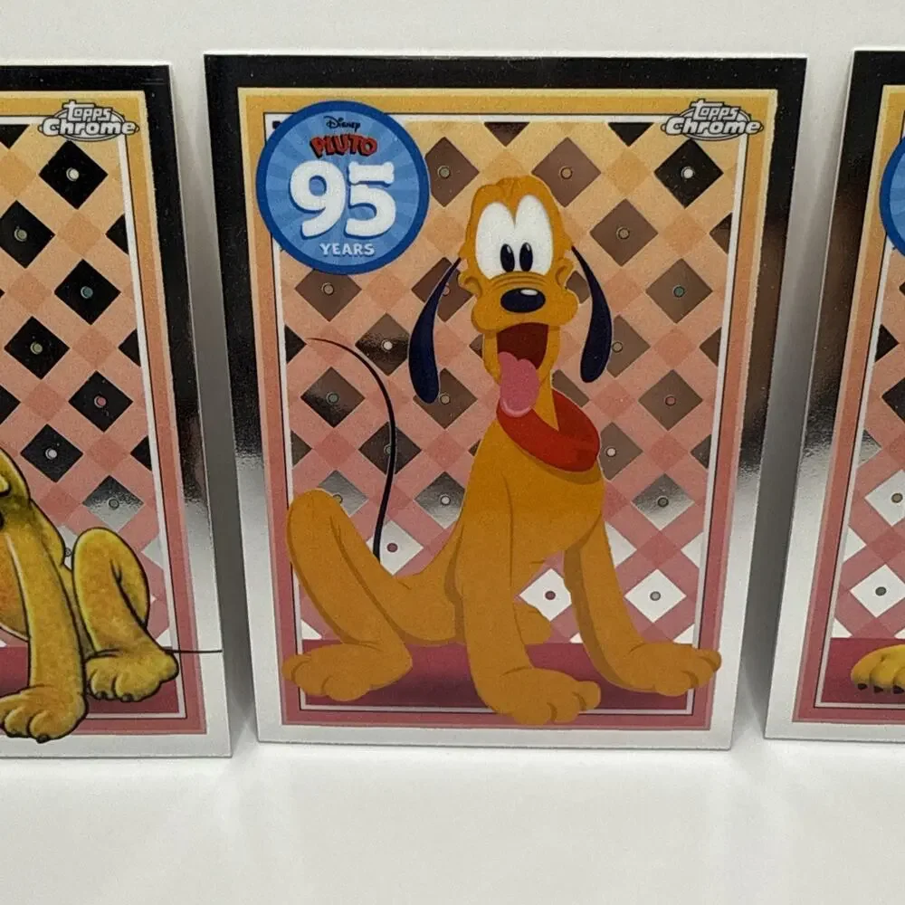 Pluto 2025 Topps Chrome Disney Pluto 95th Anniversary #PL-1, #PL-7, #PL-10